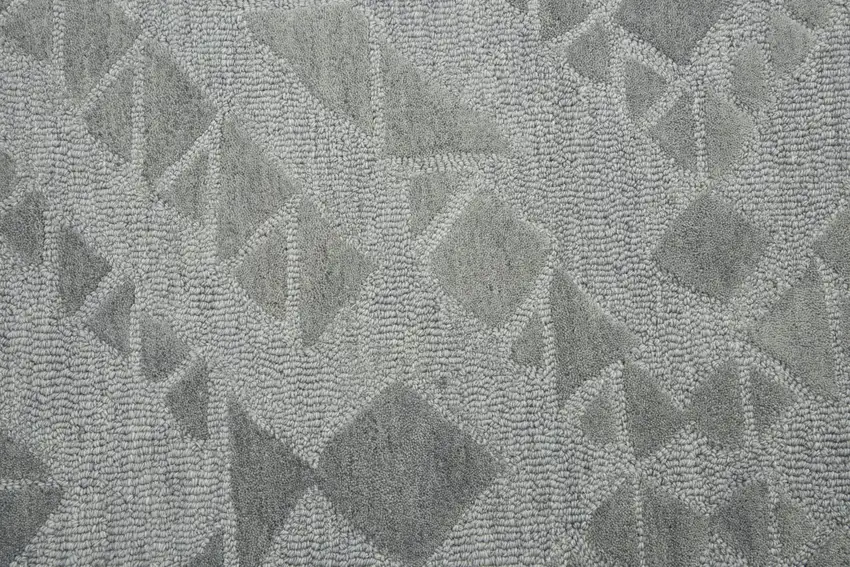 Gray And Dark Gray Wool Geometric Hand Tufted Area Rug Photo 3