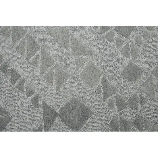 Gray And Dark Gray Wool Geometric Hand Tufted Area Rug Photo 3