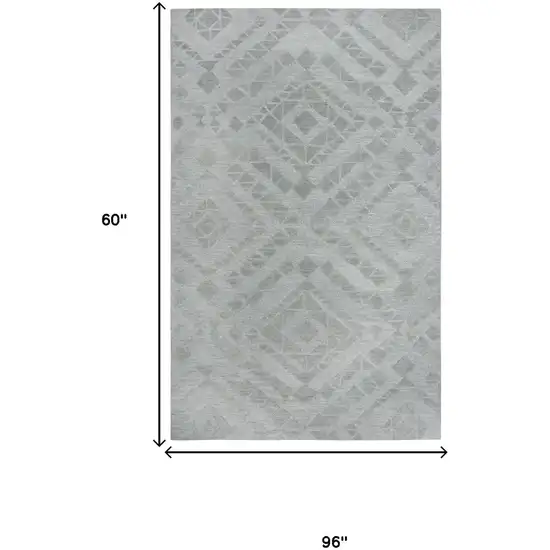 Gray And Dark Gray Wool Geometric Hand Tufted Area Rug Photo 6