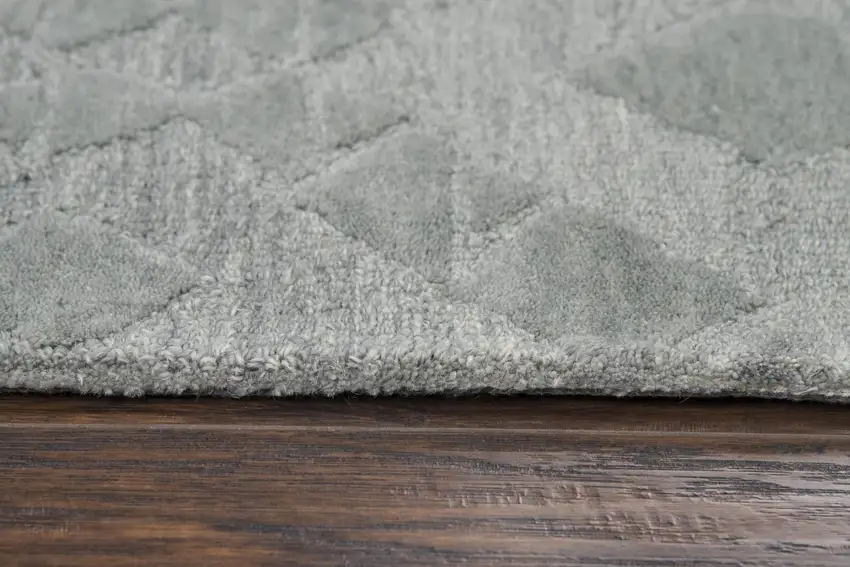 Gray And Dark Gray Wool Geometric Hand Tufted Area Rug Photo 5