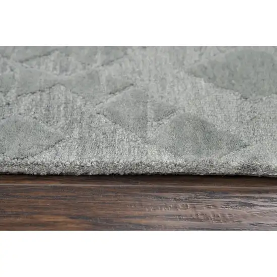 Gray And Dark Gray Wool Geometric Hand Tufted Area Rug Photo 5