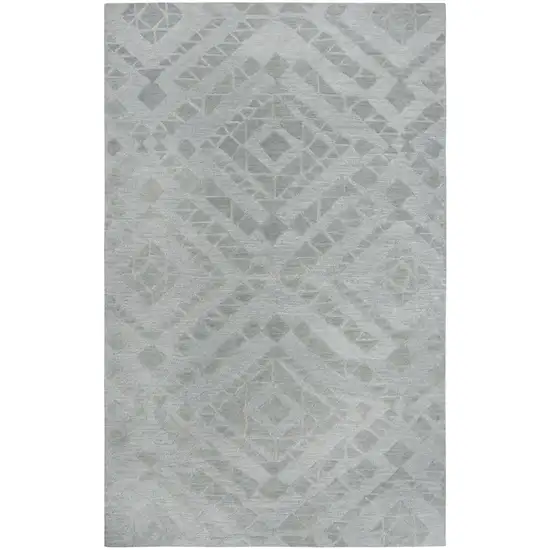 Gray And Dark Gray Wool Geometric Hand Tufted Area Rug Photo 1