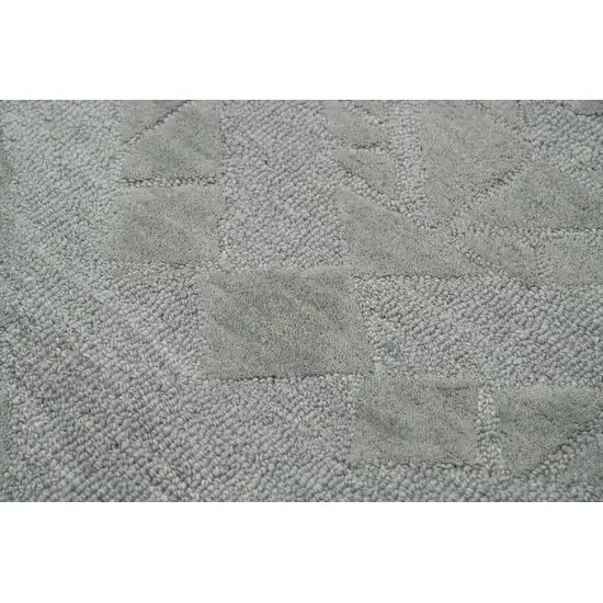 Gray And Dark Gray Wool Geometric Hand Tufted Area Rug Photo 4