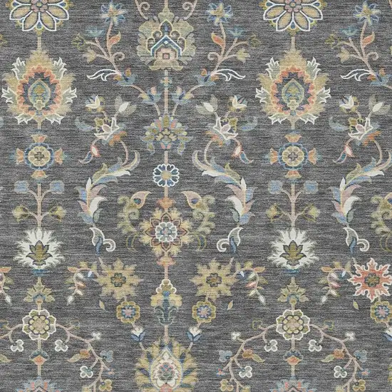 Gray And Denim Blue Abstract Washable Indoor Outdoor Area Rug Photo 2