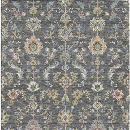 Gray And Denim Blue Abstract Washable Indoor Outdoor Area Rug Photo 3