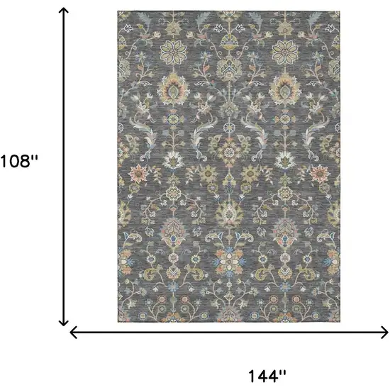 Gray And Denim Blue Abstract Washable Indoor Outdoor Area Rug Photo 6