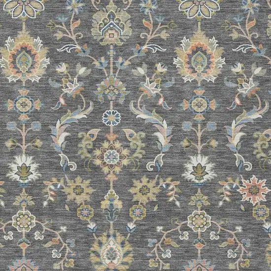 Gray And Denim Blue Abstract Washable Indoor Outdoor Area Rug Photo 2