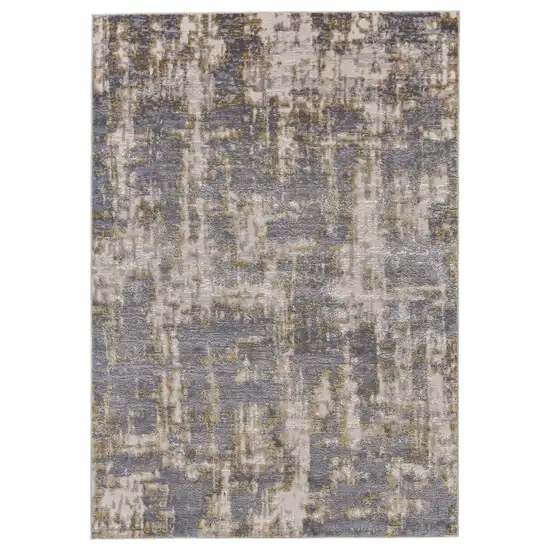 Gray And Gold Abstract Area Rug Photo 2