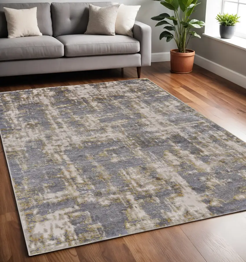 Gray Abstract Area Rug Photo 1