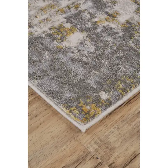 Gray And Gold Abstract Area Rug Photo 4