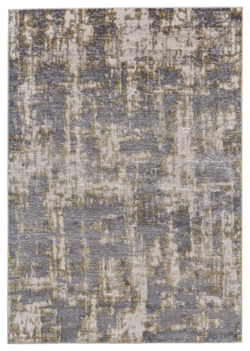 Gray And Gold Abstract Area Rug Photo 2