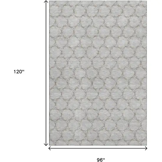 Gray And Gold Geometric Washable Area Rug With UV Protection Photo 8