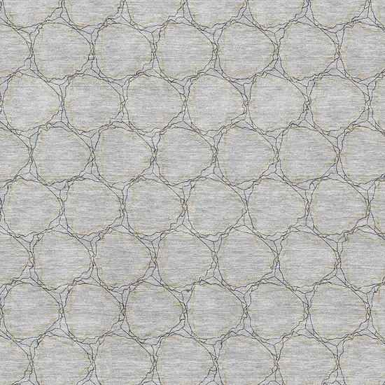 Gray And Gold Geometric Washable Area Rug With UV Protection Photo 2