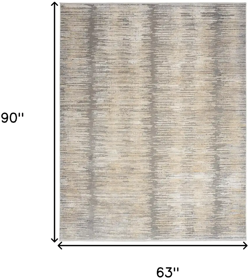Gray And Gold Ombre Area Rug With Fringe Photo 3