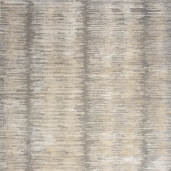 Gray And Gold Ombre Area Rug With Fringe Photo 7
