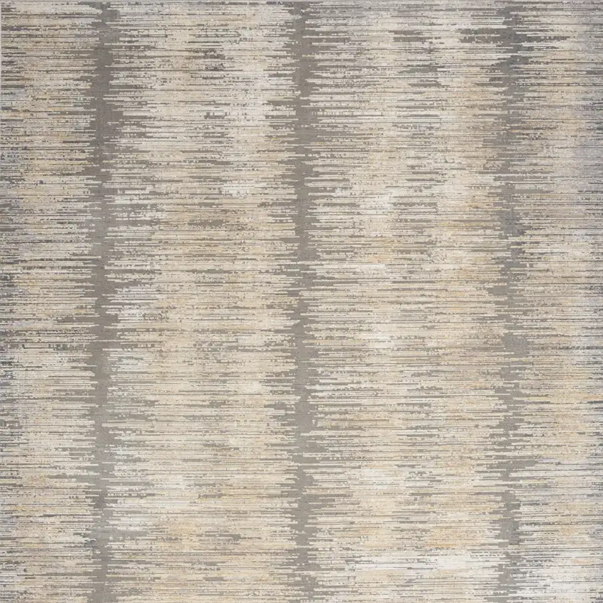 Gray And Gold Ombre Area Rug With Fringe Photo 7