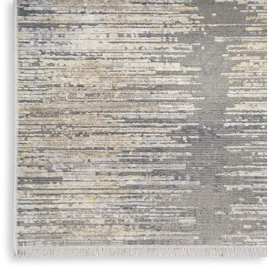 Gray And Gold Ombre Area Rug With Fringe Photo 9