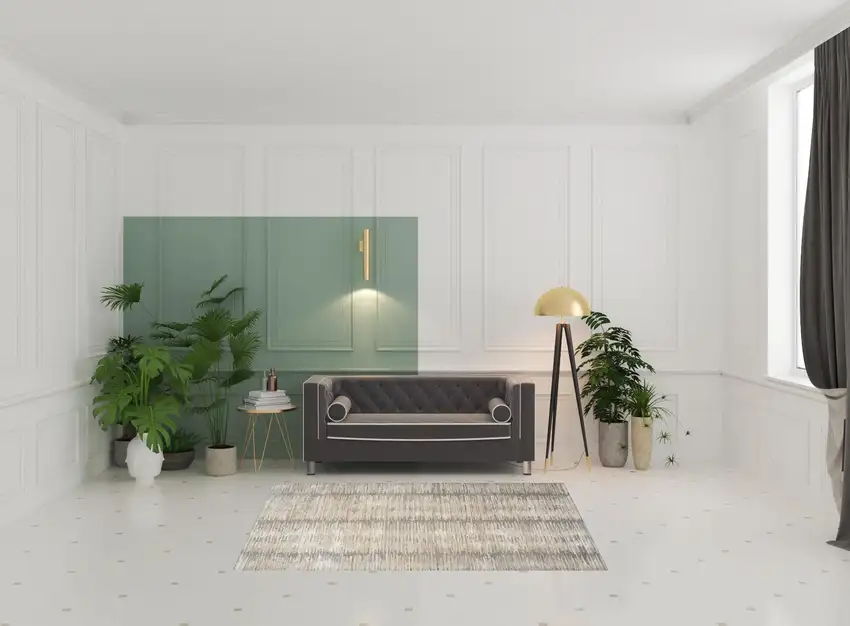 Gray And Gold Ombre Area Rug With Fringe Photo 1