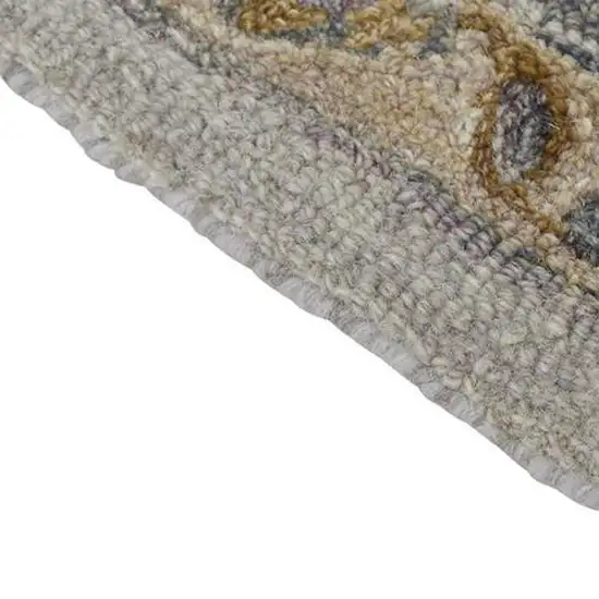 Gray And Gold Wool Floral Tufted Handmade Stain Resistant Area Rug Photo 3