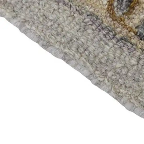 Gray And Gold Wool Floral Tufted Handmade Stain Resistant Area Rug Photo 2