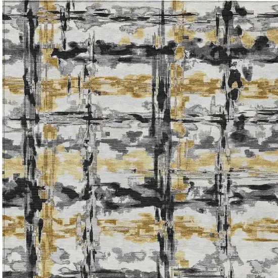 Gray And Granite Gray Abstract Washable Indoor Outdoor Area Rug Photo 3