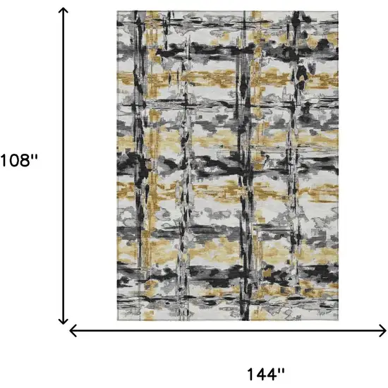 Gray And Granite Gray Abstract Washable Indoor Outdoor Area Rug Photo 6