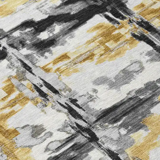 Gray And Granite Gray Abstract Washable Indoor Outdoor Area Rug Photo 5