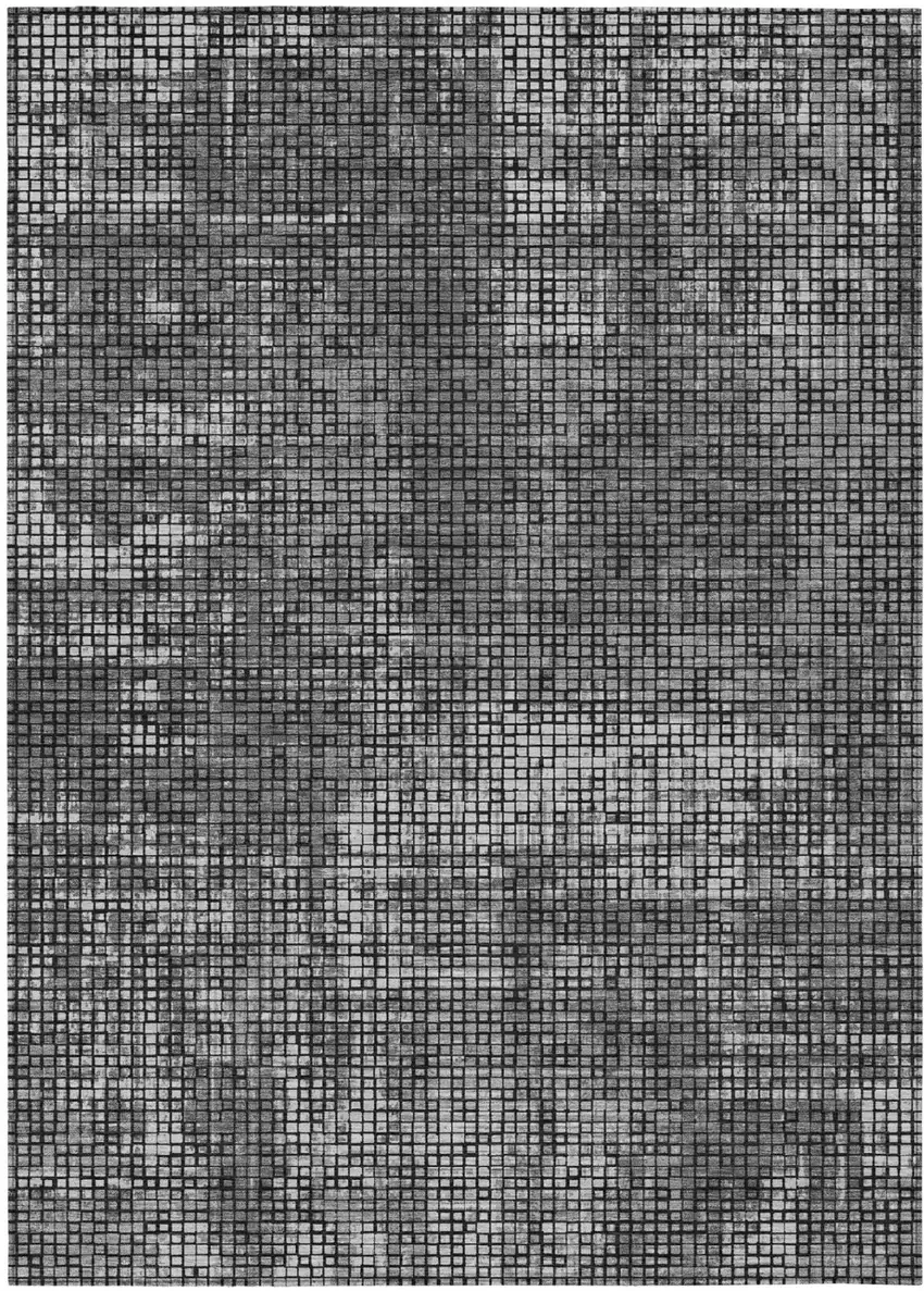 Gray And Graphite Abstract Washable Indoor Outdoor Area Rug Photo 2