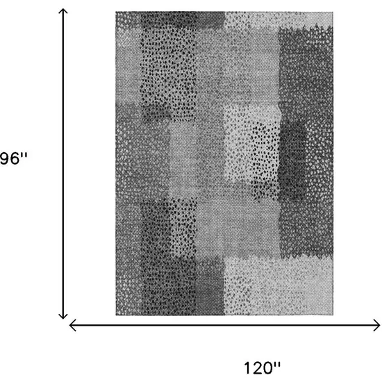 Gray And Graphite Abstract Washable Indoor Outdoor Area Rug Photo 9