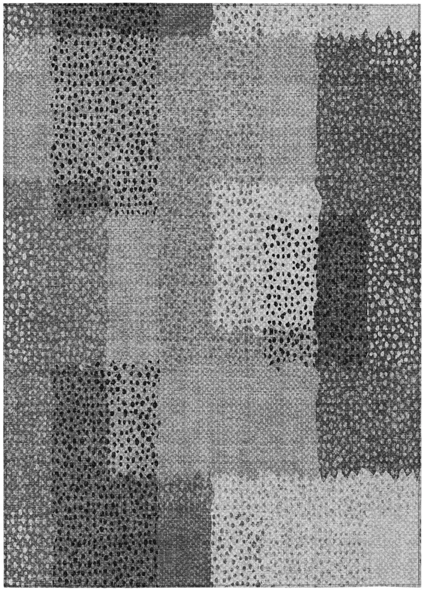 Gray And Graphite Abstract Washable Indoor Outdoor Area Rug Photo 3