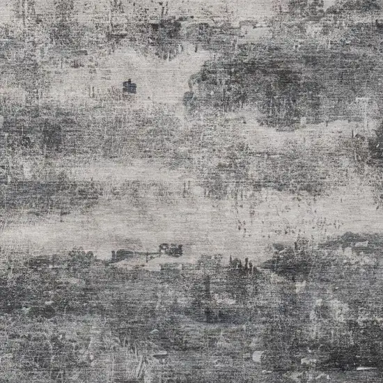 Gray And Graphite Abstract Washable Indoor Outdoor Area Rug Photo 4