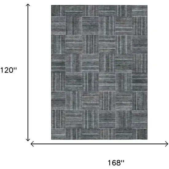 Gray And Graphite Geometric Washable Indoor Outdoor Area Rug Photo 5