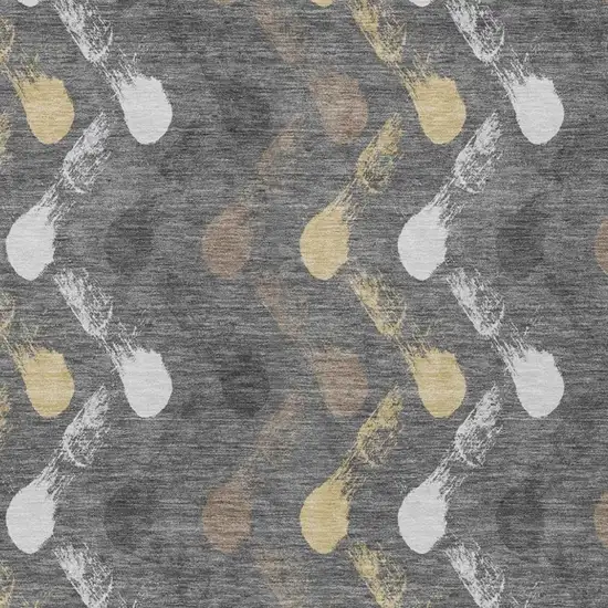 Gray And Graphite Geometric Washable Indoor Outdoor Area Rug Photo 2