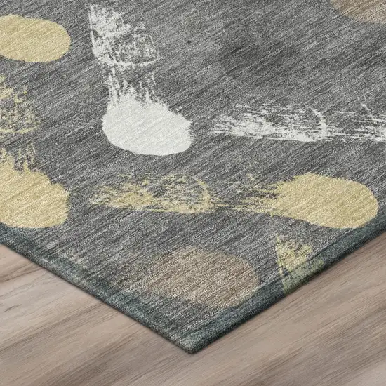Gray And Graphite Geometric Washable Indoor Outdoor Area Rug Photo 4