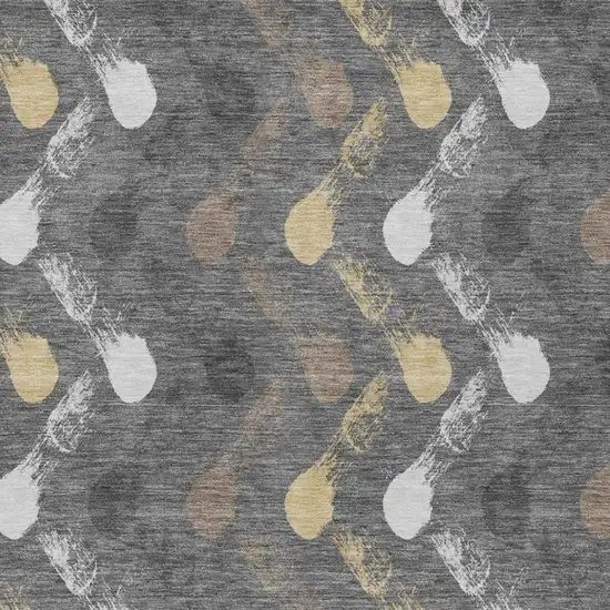 Gray And Graphite Geometric Washable Indoor Outdoor Area Rug Photo 2