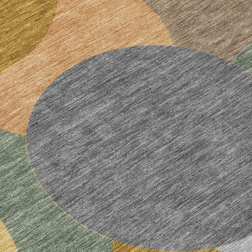 Gray And Graphite Geometric Washable Indoor Outdoor Area Rug Photo 5