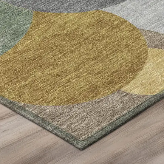 Gray And Graphite Geometric Washable Indoor Outdoor Area Rug Photo 4
