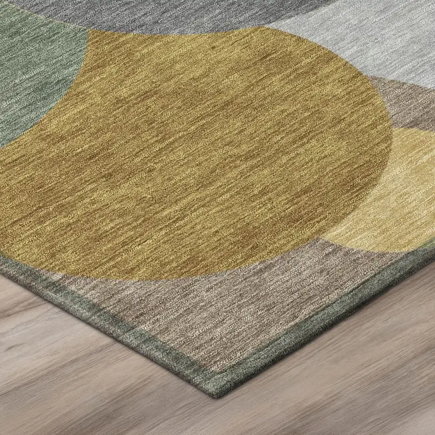 Gray And Graphite Geometric Washable Indoor Outdoor Area Rug Photo 4