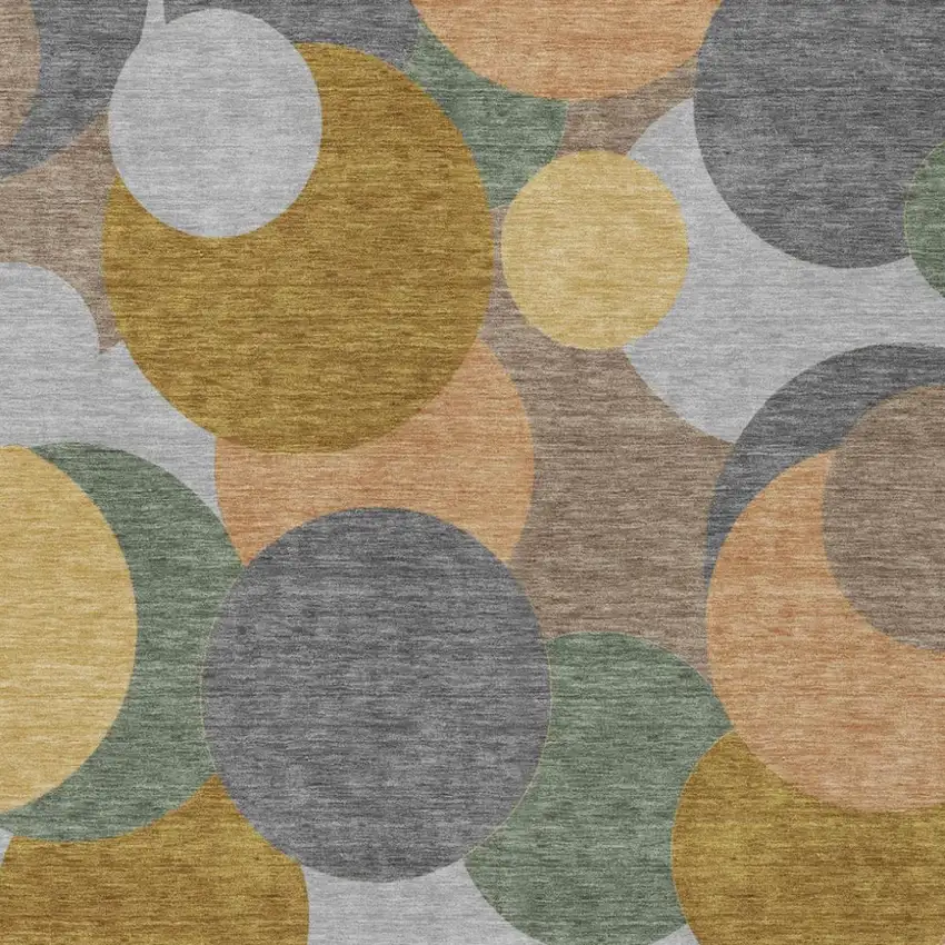 Gray And Graphite Geometric Washable Indoor Outdoor Area Rug Photo 3
