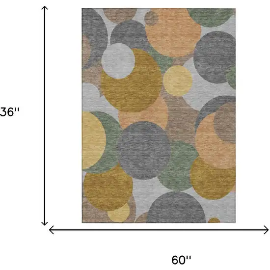 Gray And Graphite Geometric Washable Indoor Outdoor Area Rug Photo 6