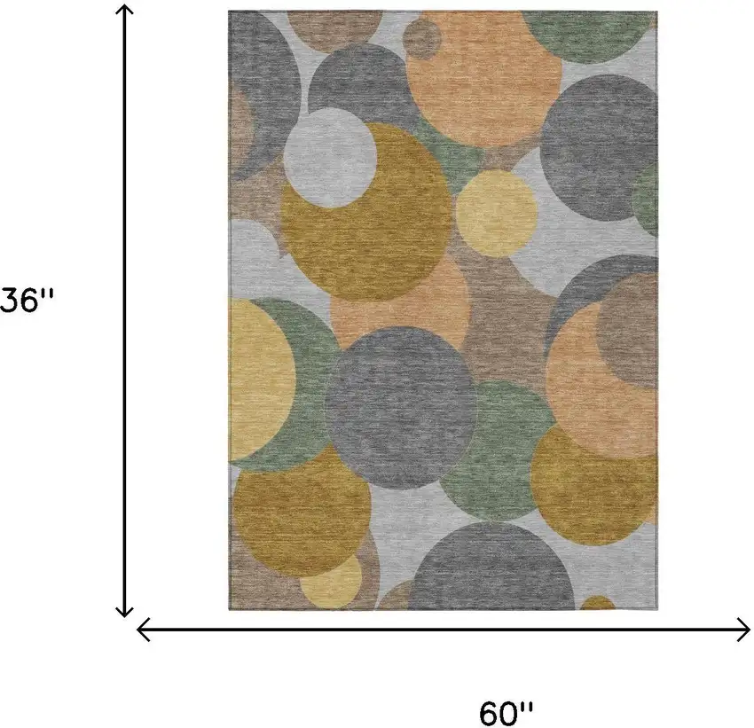 Gray And Graphite Geometric Washable Indoor Outdoor Area Rug Photo 6