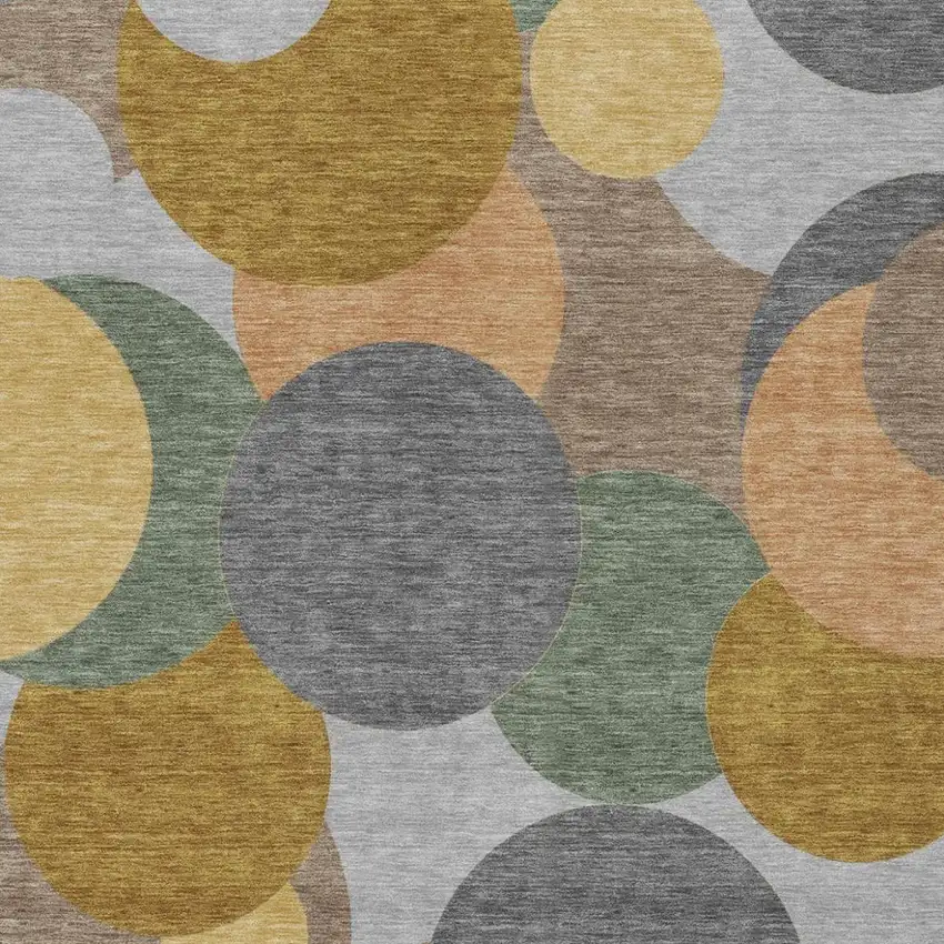 Gray And Graphite Geometric Washable Indoor Outdoor Area Rug Photo 2