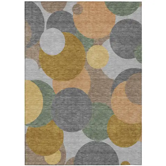 Gray And Graphite Geometric Washable Indoor Outdoor Area Rug Photo 1