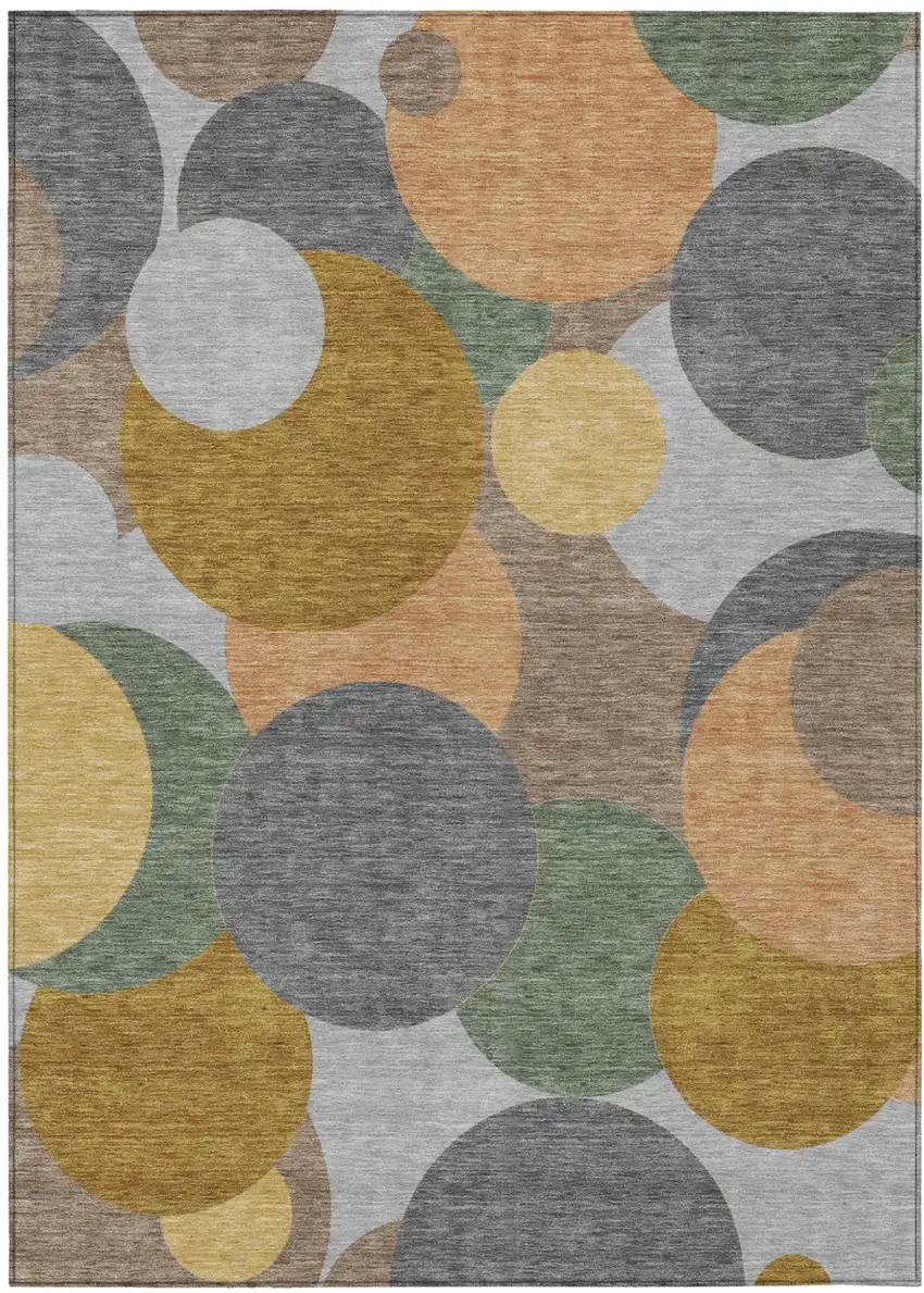 Gray And Graphite Geometric Washable Indoor Outdoor Area Rug Photo 1