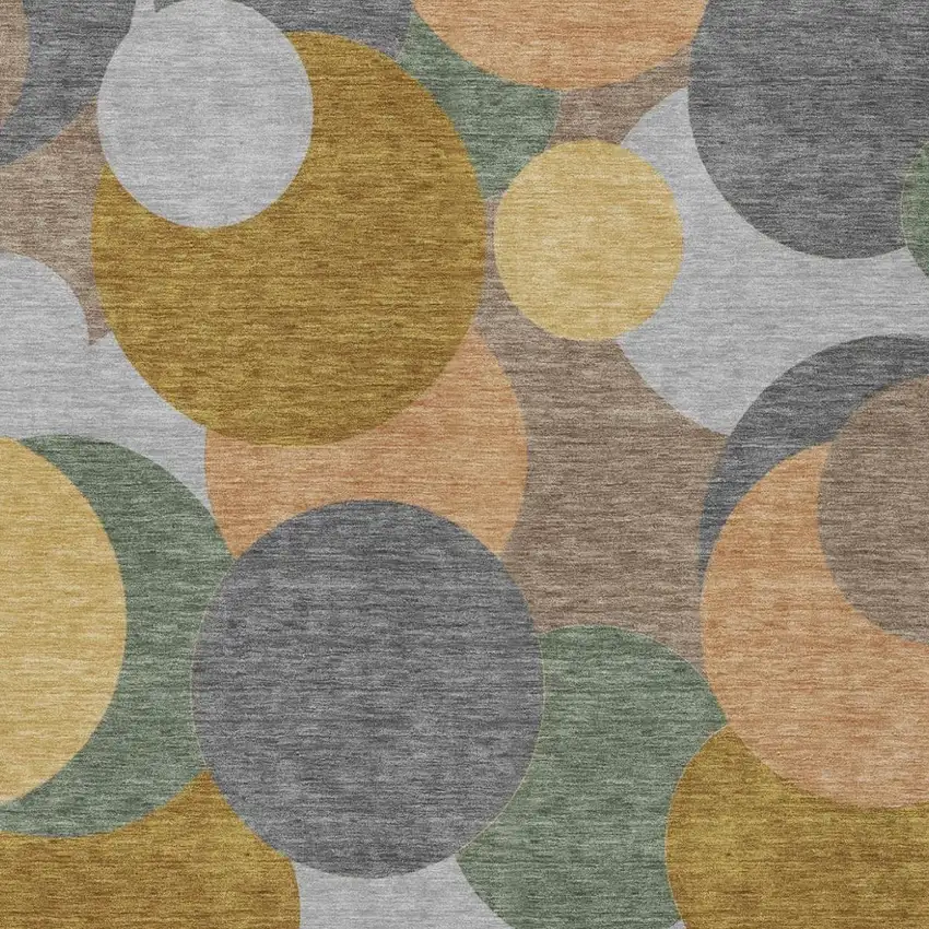 Gray And Graphite Geometric Washable Indoor Outdoor Area Rug Photo 1