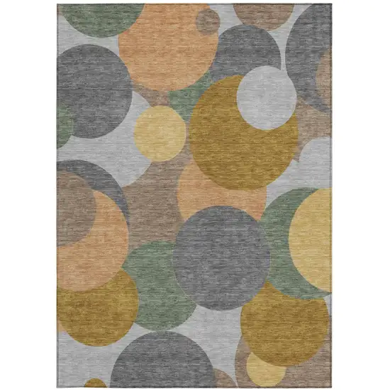 Gray And Graphite Geometric Washable Indoor Outdoor Area Rug Photo 3