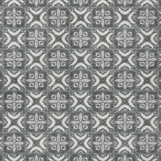 Gray And Graphite Geometric Washable Indoor Outdoor Area Rug Photo 1