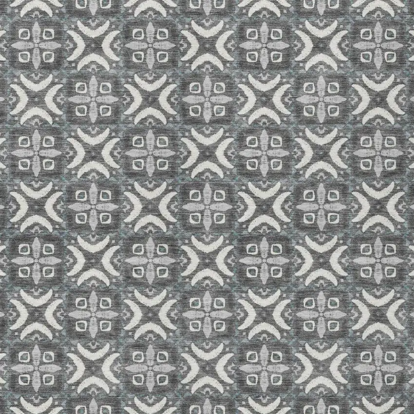 Gray And Graphite Geometric Washable Indoor Outdoor Area Rug Photo 1