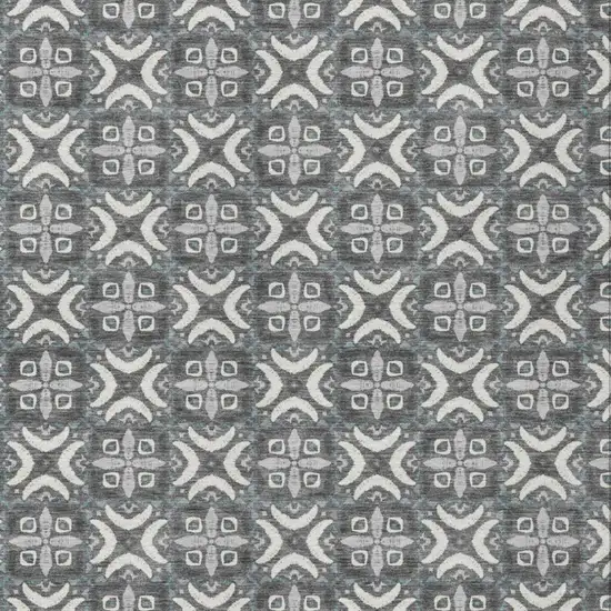 Gray And Graphite Geometric Washable Indoor Outdoor Area Rug Photo 2