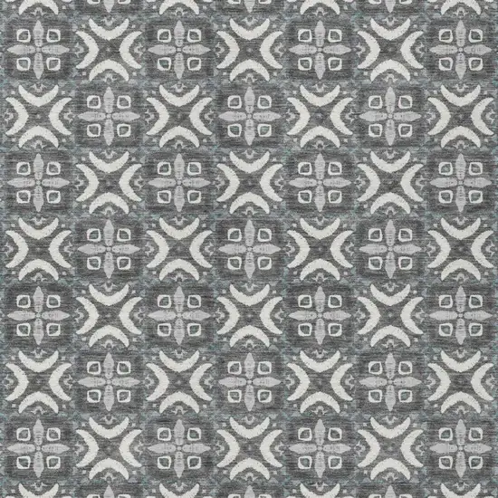Gray And Graphite Geometric Washable Indoor Outdoor Area Rug Photo 3